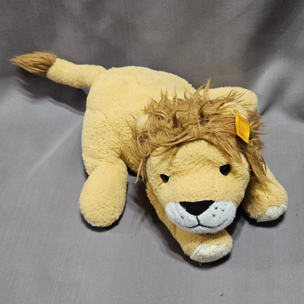 Steiff‎ Leo Lion Plush Stuffed Animal Yellow Tag 065699 Handmade Germany 11 inch